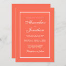 Search for coral wedding invitations Minimal