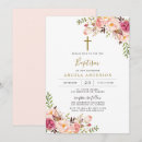 Search for pink floral christening invitations Flower