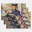 Search for mailman wrapping paper Retro