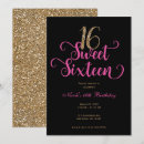 Search for hot pink black gold invitations Modern