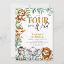 Search for jungle 4th birthday invitations Cute