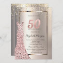 Search for ivory and gold 50th birthday invitations Elegant
