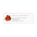 Search for poinsettia return address labels Red