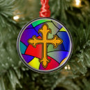 Search for stained glass christmas tree decorations Cross