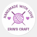 Search for knitting yarn stickers Handmade with love