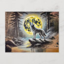 Search for wolf howling moon postcards Wildlife