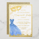 Search for blue masquerade party invitations Gold
