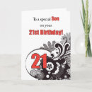 Search for son 21st birthday cards Red