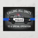 Search for police birthday invitations Thin blue line