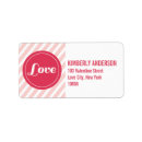 Search for diagonal return address labels Red