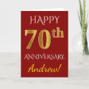 Search for 70th wedding anniversary cards Faux gold