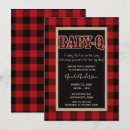Search for red plaid baby shower invitations Lumberjack