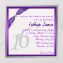Search for purple and silver sweet 16 invitations Girly