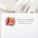 Search for cute kitten return address labels Orange