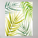 Search for green palm leaf posters Watercolor