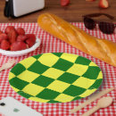 Search for green plaid pattern plates Yellow