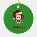 Search for cute monkey christmas tree decorations Santa