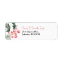 Search for holly berries return address labels Watercolor