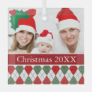 Search for argyle christmas tree decorations Red