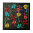 Search for black flower pattern tiles Decorative