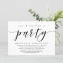 Search for eat drink and party invitations Black and white