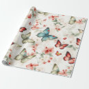 Search for vintage butterfly wrapping paper Red