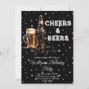 Search for cheers and beers 30th birthday invitations Black