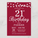 Search for burgundy 21st birthday invitations Twenty first birthday