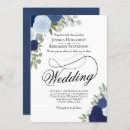 Search for navy blue floral wedding invitations Garden botanical