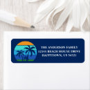 Search for tropical palm tree return address labels Beach house