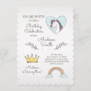 Search for watercolor unicorn birthday invitations Princess