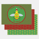 Search for christmas bee wrapping paper Yellow