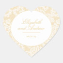 Search for lace heart wedding stickers Gold