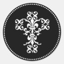 Search for white cross on black stickers Religious