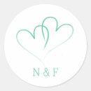 Search for two hearts wedding stickers Bridal