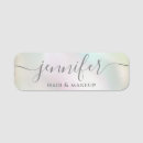 Search for holographic name tags Hair stylist