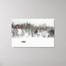 Search for deer in snow canvas prints Winter