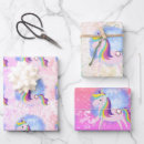Search for colorful unicorn wrapping paper For kids
