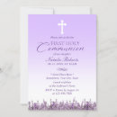 Search for lavender first communion invitations Elegant