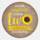 Search for sunflower on burlap stickers Yellow