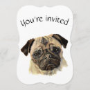 Search for pug invitations Watercolor