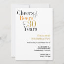 Search for cheers and beers 30th birthday invitations Modern