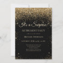Search for black and gold retirement invitations Modern