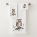Search for owls bath towels Watercolor