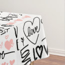 Search for love heart tablecloths Black