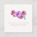 Search for purple flowers business cards Blush pink