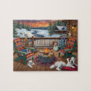 Search for winter scene puzzles Log cabin