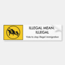 Search for mean bumper stickers Immigration