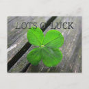 Search for 4 leaf clover horizontal postcards Good luck