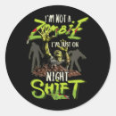 Search for zombies round stickers Halloween